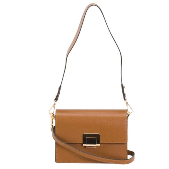 CHEVAL Made In Italy Leather Structured Double Compartment Crossbody